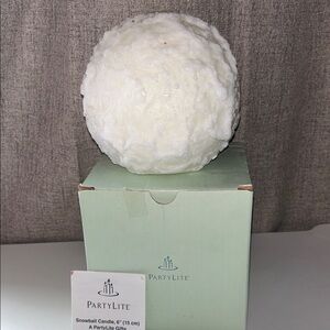 NIB Partylite‎ 6" Large Snowball Textured Ball Candle Retired Never Lit Rare